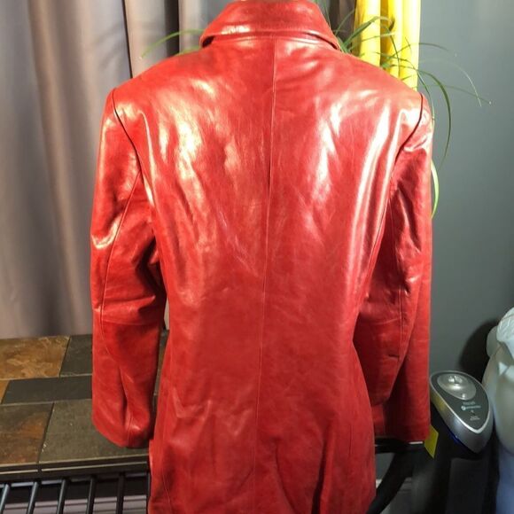 Women's Soft LeatherJacket AnAum Collections by A-1 Global Full Zip size XXL Red - Picture 4 of 11